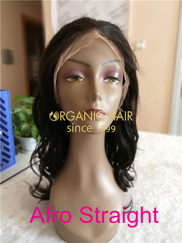 Wholesale cheap human hair full lace front wigs Afro straight X34